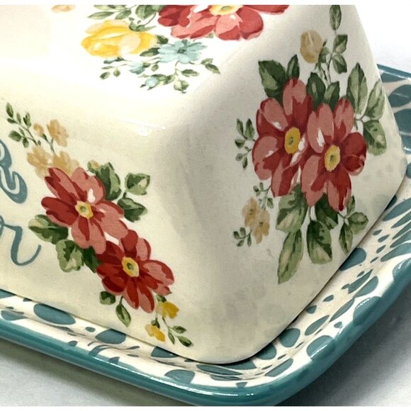 The Pioneer Woman Vintage Floral Butter Dish Stoneware - Picture 15 of 15